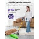 MonsgaClean MV3 draadloze steelstofzuiger, 45 kPa zuigkracht, 550 W vermogen, 50 min gebruiksduur, anti-klit ontwerp met afneembare batterij, LED-display, lichtgewicht handstofzuiger voor huisdierharen/tapijt/vloeren image 3