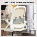 HOMCOM Breathable Mesh Office Chair, Ergonomic Swivel Computer Chair with Flip-up Armrests, Lumbar Back Support for Home/Office, White image 4