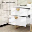 HOMCOM Bedside Table, Bedside Cabinet with 2 Drawers, Modern Side Table with Storage for Bedroom, Living Room, White image 3