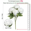 Yuejia 1Pc 13in/33cmArtificial 7-Head Hydrangea Silk Flower Silk Flower Living Room Bedroom Wedding Flower Arrangement Artificial Flower Decoration(white) image 2