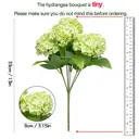 Yuejia 1Pc 13in/33cmArtificial 7-Head Hydrangea Silk Flower Silk Flower Living Room Bedroom Wedding Flower Arrangement Artificial Flower Decoration(green) image 3