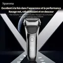 Sparoma rasoir électrique pour homme, système à double lame flottante 360°, rasage à sec et humide, écran numérique, tondeuse intégrée, charge rapide Type-C, 80 min d’autonomie, IPX6 étanche, FK-609 image 1
