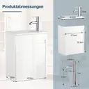 UEV Waschbecken mit Unterschrank, 40,6 cm, Gästetoiletten-Waschbecken, Waschbecken mit Unterschrank, Hängewaschbecken, Badezimmermöbel-Set für Badezimmer, Weiß image 2