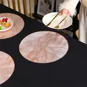 6pcs，Gold，Wanxianghua PVC placemat，Washable And Wipeable Kitchen Dining Placemat, Multicolor Table Decoration Mat For Festivals And Weddings image 1