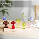 5 PCS Mushroom Shaped Vase, Planters Clear Hydroponic Vase, Flowers Plants for Decorative Centerpiece,Table Decor,Home Wedding Party (5 Color) image 6