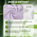 BAMBOO COOL Women's Underwear High Waisted Briefs Full Coverage Soft and Breathable Panties L (5Pack) image 2