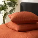 Meeallhome  Comforter Set  Seersucker Textured  Bedding set 230*220cm/50*75cm*2  tangerine image 3
