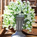 Yuejia Lot de 4 bouquets suspendus de fleurs artificielles en soie liseron blanc - 75 cm image 7