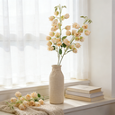 Yuejia Lot de 3 bouquets de fleurs artificielles en soie campanule champagne - 84 cm image 2