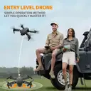 FACEGLE E88 Drohne mit optischer Stabilisierung und barometrischem Druck, leichtem faltbarem Gehäuse, Front-LED-Licht, 360° automatischer Rolle - ideal für Anfänger (FPV Mini-Drohne FPV) (Schwarz) image 4