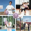 High-quality Rubber Basketball（27.5"） Size5#Lavender pink image 5