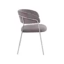 Interiors by Premier Dining Chair Tamzin Panelled Velvet Grey/Chrome 2pcs image 3