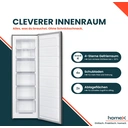 homeX FSN2041E-S Gefrierschrank – 204 Liter Nettokapazität, 4-Sterne-Gefriertruhe, freistehend, Temperaturregelung, Super-Frost-Funktion, leise, 39 dB, Silber [Energieeffizienzklasse E] image 7