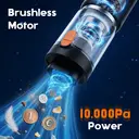 ATSHARK Mini Cordless Handheld Vacuum Cleaner, Compact Portable Car Vacuum, 10000Pa Strong Suction, Dual Mode, LED Display, Type-C Fast Charging, for Car, Home and Office, Model 2207B, Black image 7