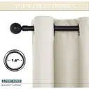 PONY DANCE Rideaux occultants avec œillets, lot de 2 panneaux, W140 x L145 cm (W55 x L57 pouces), beige clair image 6