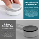 TAILI Crochet à serviette à ventouse pour salle de bain, crochets suspendus sans dommage pour mur de douche intérieur, support de douche à ventouse puissant pour serviette, éponge, tissu, facile à installer et retirer, Blanc, lot de 4 image 4