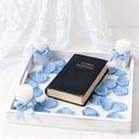 Yuejia Lot de 200 pétales de roses artificielles en soie - Bleu image 3