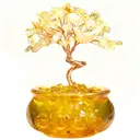 JU7CER  1PC Citrine Tree with Treasure Bowl Teacup - Natural Crystal Chip Money Tree Decoration, Suitable for Office, Home & Wedding Decor, Christmas Must-Have image 0