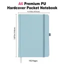 Jubiluu Carnet cartonné A6 premium avec marque-page, pages lignées, 100 g/m² - Bleu ciel image 2