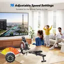 Merach roeimachine voor thuis, magnetische roeitrainer met 16 niveaus van stille weerstand, dubbele glijders, 158 kg draagvermogen, compatibel met app. image 4