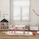 ZONEKIZ Kids Table and Chair Set, Toddler Table with 2 Chairs, 3 Pieces Toddler Activity Furniture Set for Bedroom, Nursery, Playroom, Pink image 2
