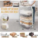 TAILI 6 Pack Vacuum Storage Bags, Jumbo Cube (31x40x15 Inch), Extra Large Vacuum Seal Bags for Clothing, Comforters, Blankets, Bedding, Closet Organization Space Saving, Cream image 1