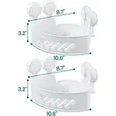 TAILI Suction Corner Shower Caddy, Bathroom Shelf Storage Basket Wall Mounted Organizer for Shampoo, Conditioner, Plastic Rack for Kitchen&Bathroom, Drill-Free Removable (2 Pack) image 4