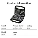 ochama Machine à Sandwich 750W Antiadhésif, Chauffe Double Face, Grille-Pain avec Plaques Fixes, Appareil à Petit-Déjeuner pour Croque-Monsieur et Panini image 8