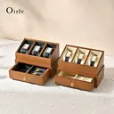 Oirlv Wooden Watch Box Storage Double-layer Jewelry Organizer Wrist Watch Storage Box Dust-proof Transparent Cover Jewelry Display Box image 5