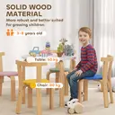 AIYAPLAY 5 Piece Kids Table and Chairs Set, Wooden Toddler Table and Chairs Set for Playroom, Nursery, Classroom, for Arts, Crafts, Read, Draw, Aged 3-8 Years, Multicoloured image 7