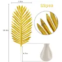 Yuejia 12Pcs 19.4in/49.27cmArtificial Gold Palm Leaves Realistic Golden Plants Leaf Fake Gold Tropical Palm Leaf Faux Gold Leaves Decorations for Balloon Garland Decor Wedding Birthday Tropical Jungle Party image 2