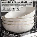 Dafuceramic 8.5Inch Pasta Bowls, 36OZ Serving Bowls, Salad Bowls Set of 4 Ceramic Sturdy & Stackable, Ideal for Housewarming, Festivals,Multicolor,White image 2