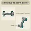 SONGMICSHOME  Ensemble de 2 haltères hexagonaux en néoprène, 2 x 3 kg, avec barres d'haltères, Entraînement à domicile, Turquoise image 6