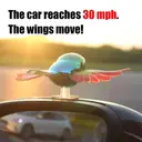 Simulation Flying Bird Motorcycle – Wind-Powered Car Ornament with Realistic Flapping Wings, Aerodynamic Design for Sunroof, Window & Handle Use (red)，red image 3
