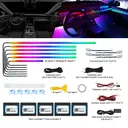 Acrylic Interior Car LED Strip Light with Wireless APP, Dreamcolor RGB 10 in 1 with 175 inches 600 LEDs Fiber Optic Car Ambient Lighting Kits, Dual Zone Sound Active Function LED Strip for Car image 1