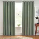 Furn Eyelet Curtains Dawn Blackout Eucalyptus W:168xL:183cm image 0