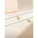 17-Inch Gold Plated Oval Stone Pendant Necklace, Pink Natural Look Gemstone Charm Jewelry image 2