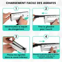 HAUSHOF Pistolet agrafeuse type 53 en plastique ABS avec extracteur d'agrafes et 800 agrafes de 8 mm pour bois, tissu, meubles et tapisserie image 3