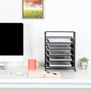 Senhoglb Porte-document A4 à 5 compartiments en métal - Noir image 5