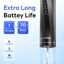 Smart Electric Toothbrush, 6 brush heads, 5 brushing modes, 75-day ultra-long battery life, smart timer, essential for oral hygiene, Black image 2