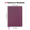 Jubiluu Carnet ligné A5 à couverture rigide texturée avec marque-pages et élastique - Plum Journal image 2