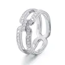 ALAIN MICHAL Intertwine Bague argent 925 sertie en diamants Taille 55 avec cadeau spécial Saint-Valentin image 1