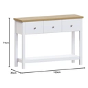 Vida Designs Console Table Arlington 3 Drawers White/Oak Effect image 7