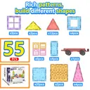 XINQIYUAN Qiyuan Jouet Éducatif Blocs de Construction Diamant Magnétiques 7.5cm 55pièces [Mélange aléatoire – Couleurs issues uniquement de la photo principale] image 3