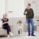 HOMCOM Bedside Table Cross Panels 1 Drawer White image 8