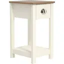 Galano Lilly Bedside Table - Slim Side Table with Drawer, Bedroom Furniture Organizer and Storage Cabinet for Hallway or Entryway – Ivory with Beaufort Oak image 4