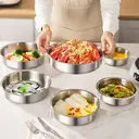 Maxcook 24cm/9.45inch 304Stainless steel dish Deepened palte Non-toxic Unbreakable
Metal Dishes Plates image 1