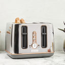 Haden Dorchester 4 Slice Toaster, Digital Browning Control, Chrome & Rose Gold - 204868 image 4