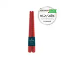 Spaas Dinner Candles Elegant Rustic Red 2pcs image 1