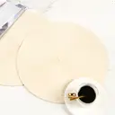 PP Round Placemat
Zhongyuan Pearl Rice，Set of 6 Round Braided Placemats Table Mats for Dining Tables Washable Non-Slip Place Mats 15 inch for Home Decoration image 3